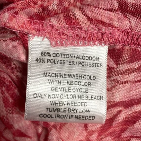 Sag Harbor Ladies 2pc Dress Blouse, Size Pete Small, Coral Floral - Picture 7 of 7